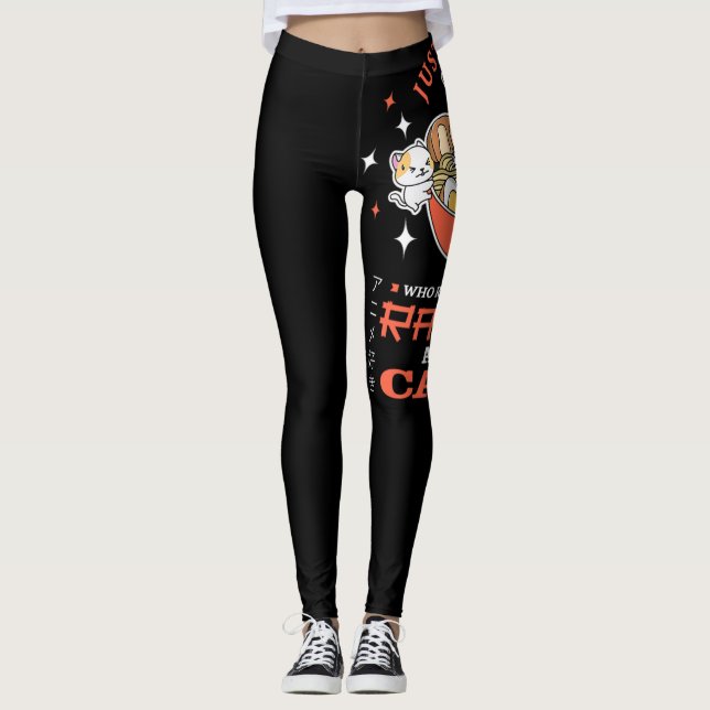 Legging 23.Apenas Uma Menina Que Ama Ramen E Gatos (Frente)