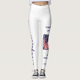 Legging 250º Aniversário, nome personalizado yoga