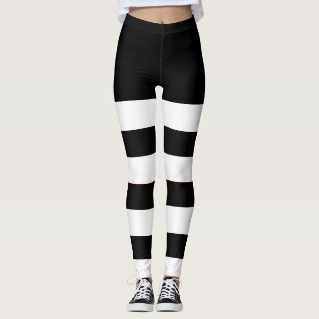 Legging 2 Bandas brancas e pretas tonalizadas (Frente)