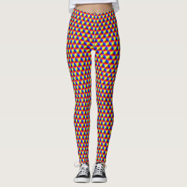 Legging 2 Camadas - Cubos 3D Vermelho Amarelo Azul XDIY BG