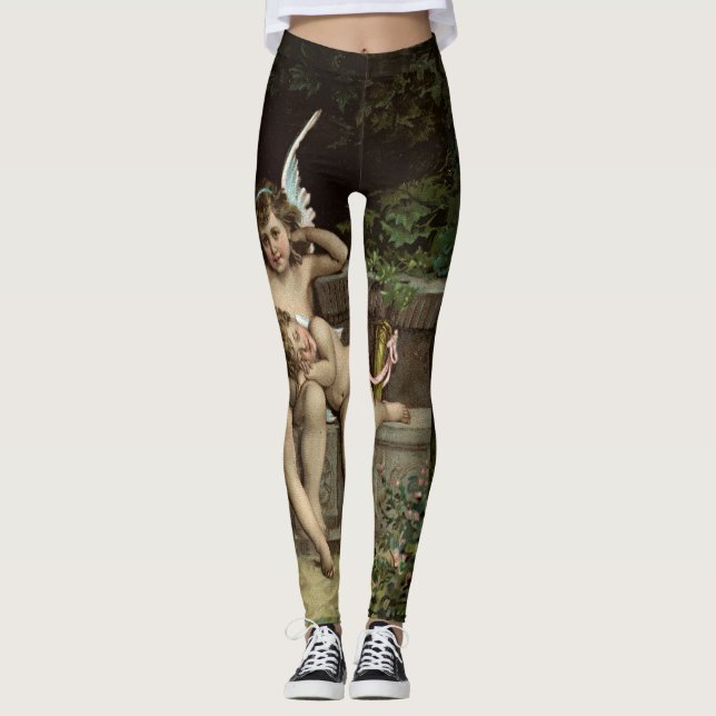 Legging 2 Cupido retros que sentam caneleiras (Frente)