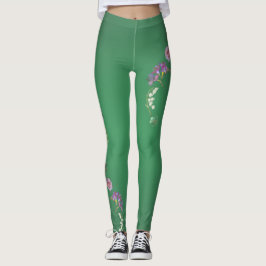 Legging 4º aniversário de Fruta e Floral