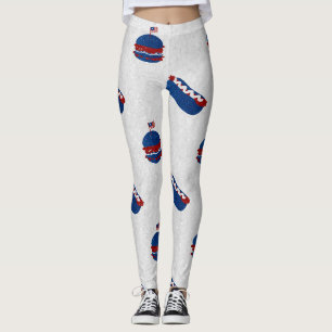 Legging 4 de julho Burger & Hot Dog Glitter