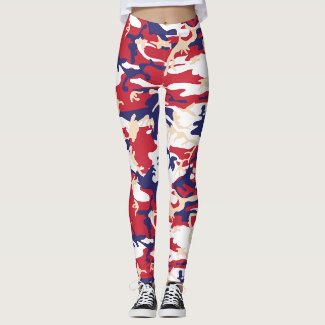 Legging 4 de Julho, Dia da Independência, Bege Camuflagem (Frente)