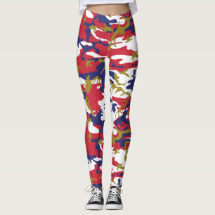 Legging 4 de Julho, Dia da Independência, Camuflagem Doura