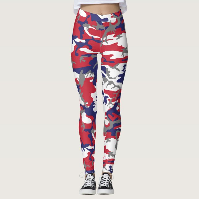 Legging 4 de Julho, Dia da Independência, Cinza Camuflagem (Frente)