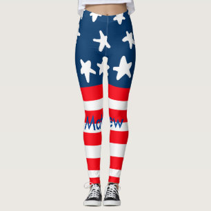 Legging 4 de julho dia de independência adicionar nome tex