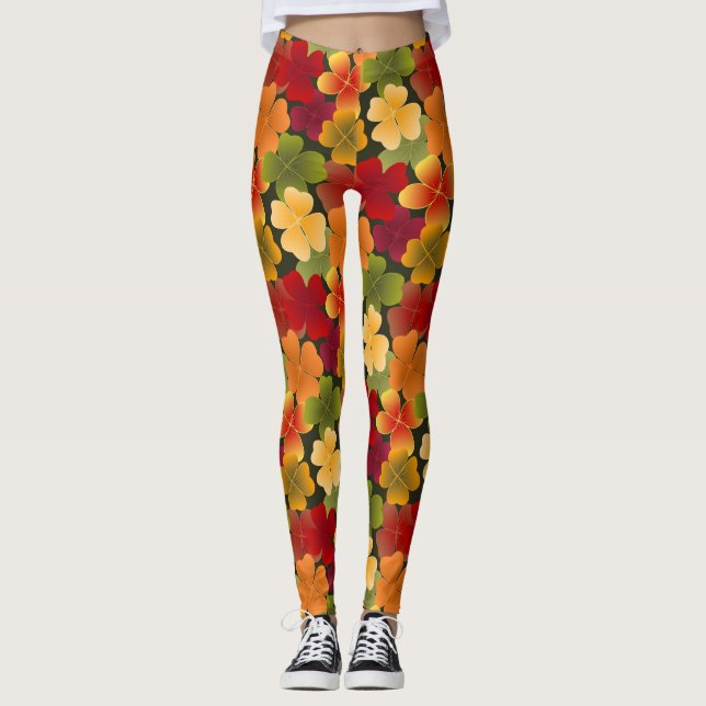 Legging 4folha em cores do outono (Frente)