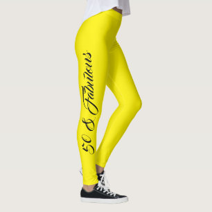 Legging 50 e Fabulosa Garota Na moda Negra-Amarela