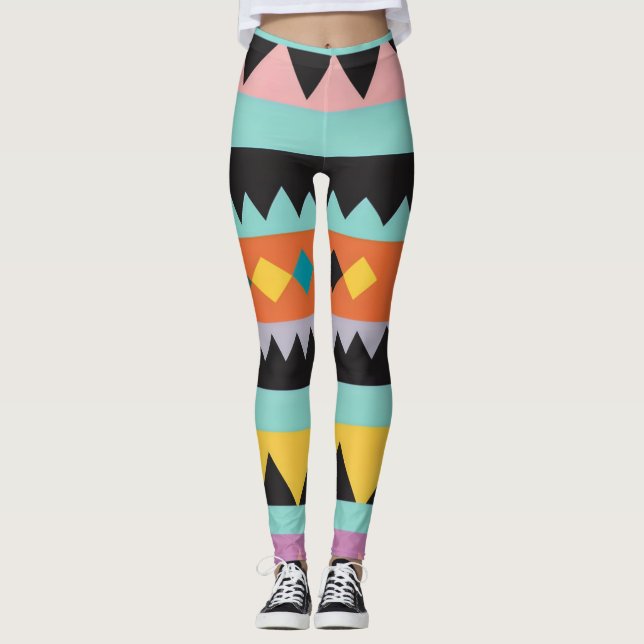 Legging 5 listras e triângulos coloridos (Frente)