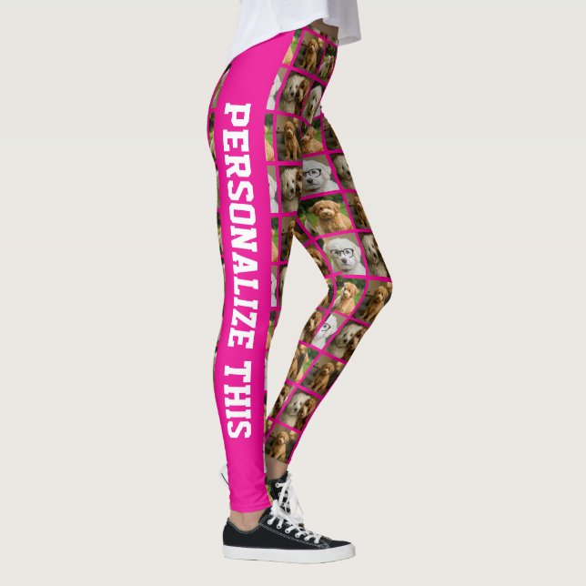 Legging 6 Photo and Text Template Personalized Collage  (Direita)