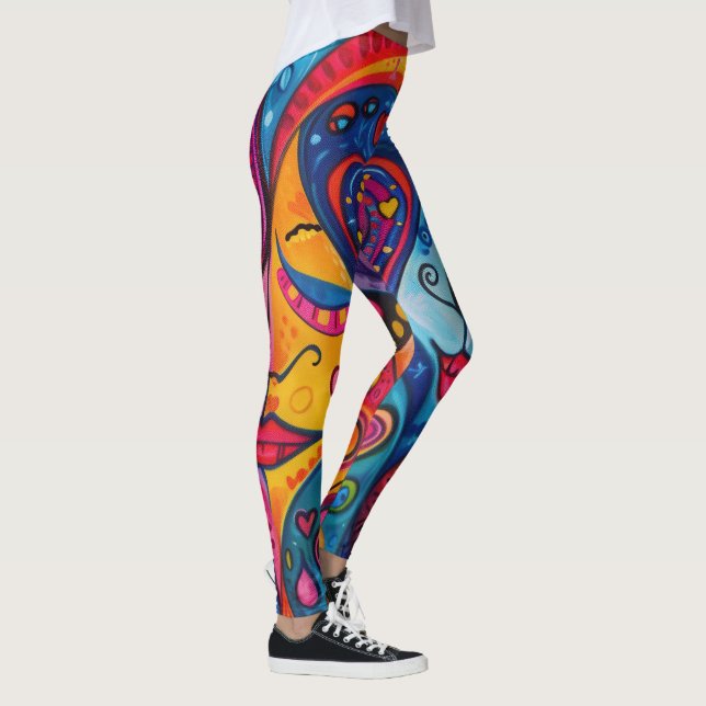 Legging 70s 60s Psicodélico Retro Hipster (Direita)