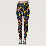 Legging 80 Preto e Retroativo<br><div class="desc">Leggings de aniversário engraçadas e coloridas e para ioga e fãs de exercícios legal, radicais, bodaciosos, tubulares e espetaculares. O padrão dos anos 80 faz um tema divertido e retrô para a menina ou mulher milenar.</div>