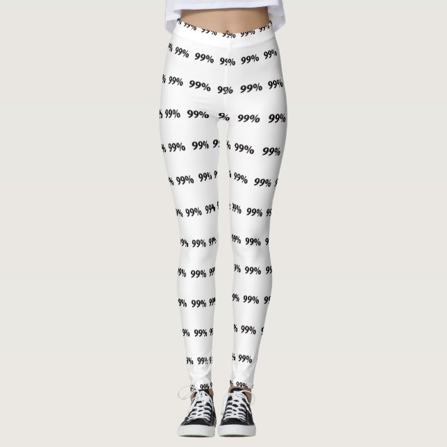 Legging 99% Ocupar preto em branco (Frente)