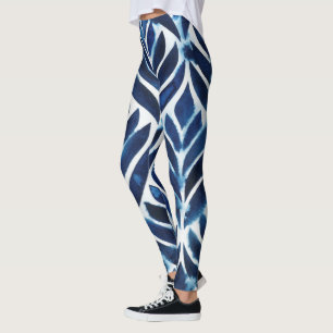 Legging A aguarela do cobalto telha IV