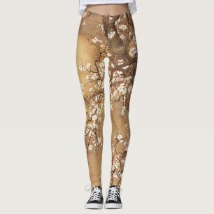 Legging A ameixa japonesa floresce à lua