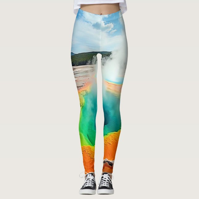 Legging A Arte Quente Colorida da Natureza (Frente)