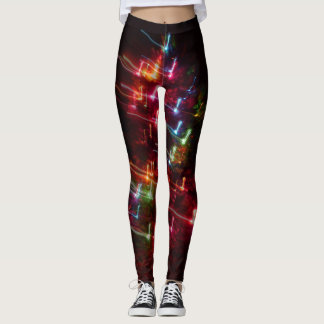 Legging A árvore de Natal ilumina caneleiras