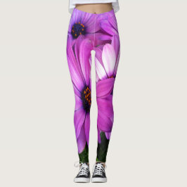 Legging A atitude floresce caneleiras; Bonito no rosa