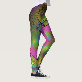 Legging A Colorida Arte Fractal Abstrato Moderna e Luminos