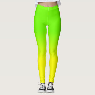 Legging A cor amarela verde e de néon de néon da máscar