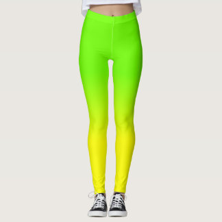 Legging A cor amarela verde e de néon de néon da máscara