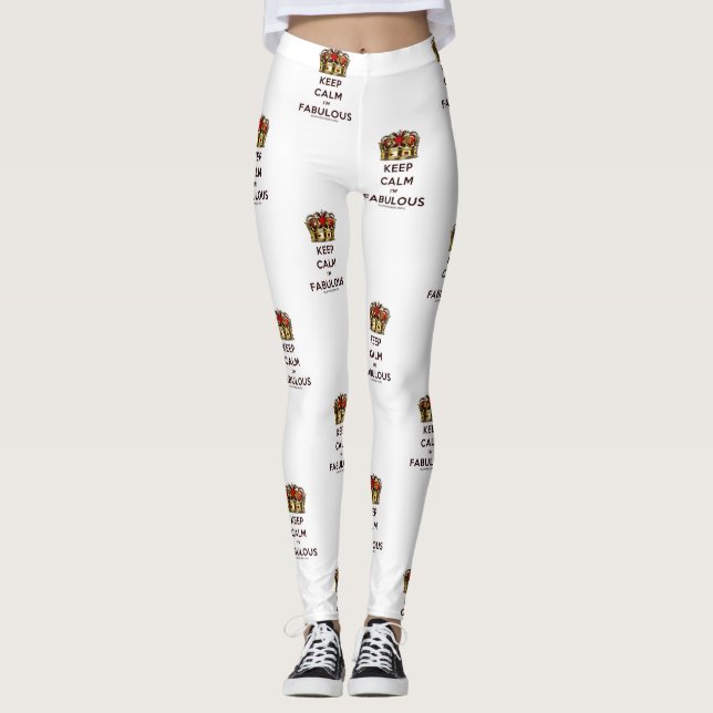 Legging A coroa dourada vermelha fabulosa calma da Slipper (Frente)