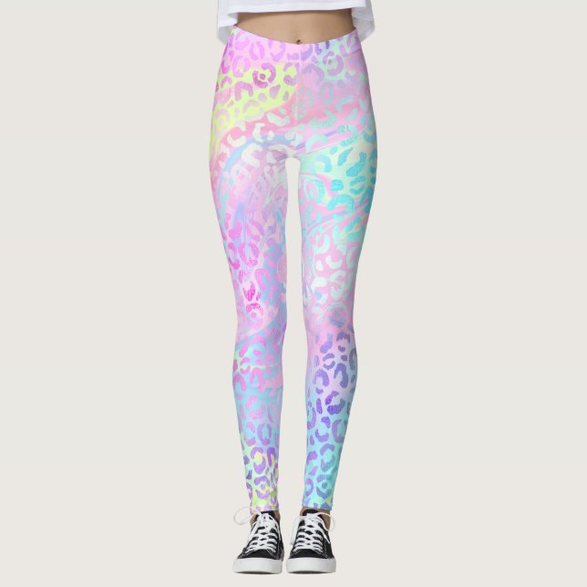 Legging A Design 10 da Série Leopardo Iridescente (Frente)