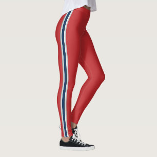 Legging A equipe de esportes azul branca vermelha