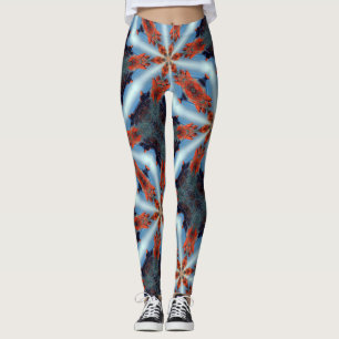 Legging a estrela cósmica irradia o azul marrom