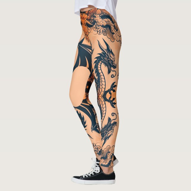 Legging A Guerra dos Dragões Céus Laranja (Esquerda)