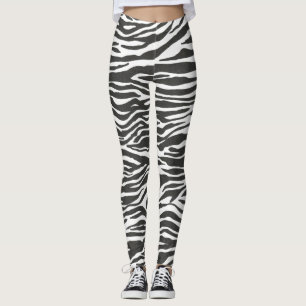 Legging a ioga animal das caneleiras do impressão da zebra