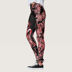 Legging A lula e o Rosa vermelho e preto