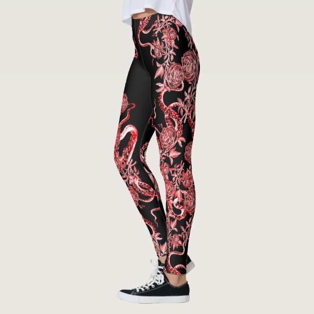 Legging A lula e o Rosa vermelho e preto (Esquerda)