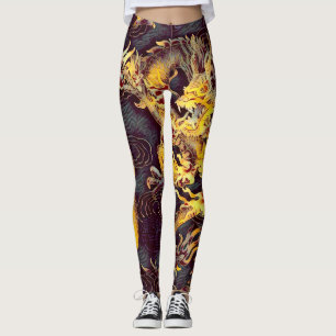 Legging A maioria de arte Dourado chinesa popular da