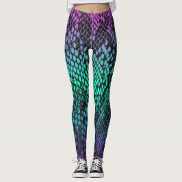 Legging A Multi-Cor desvanece-se caneleiras de Snakeskin