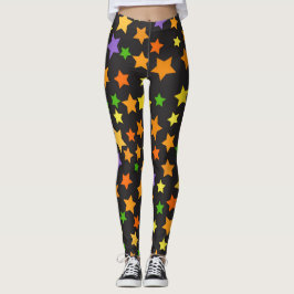 Legging A multi cor Stars caneleiras pretas do Dia das