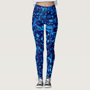 Legging A música caótica dos azuis nota caneleiras
