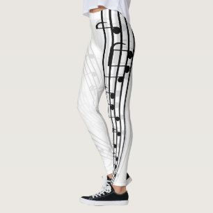 Legging A música nota a folha