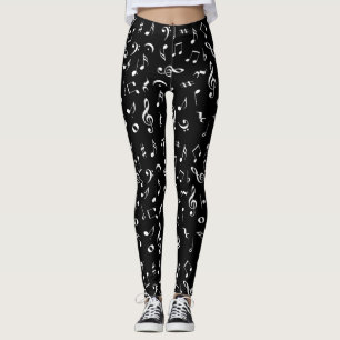 Legging A música nota caneleiras