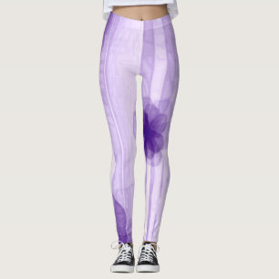 Legging A paixão roxa floresce caneleiras da arte do
