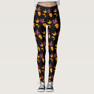 Legging A queda do outono deixa Borgonha malva e branco