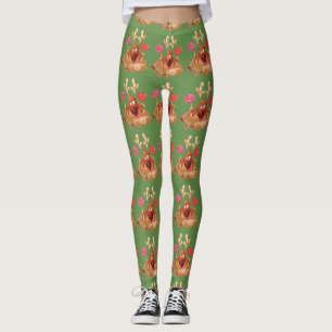 LEGGING A RENA DO NATAL AMA MULHERES DOS DOCES DA CANELA