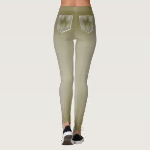 Legging A sarja de Nimes clara gosta de caneleiras do