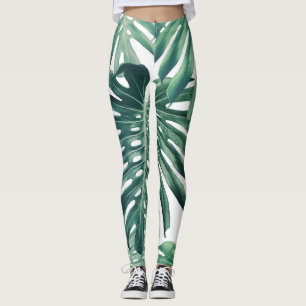 Legging A selva tropical deixa um fundo floral