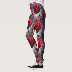 Legging "A Stem in Bloom: The Ruby Rosa"