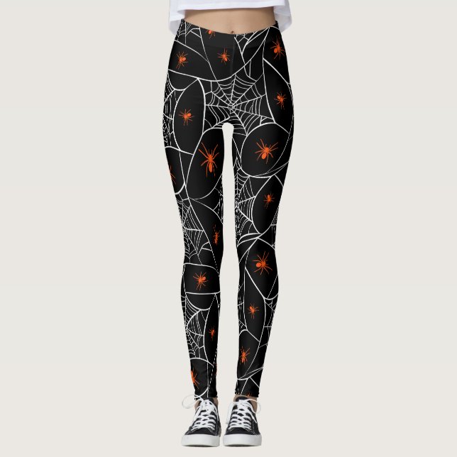 Legging A teia das bruxas e o fundo das aranhas do Hallowe (Frente)