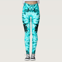 Legging A turquesa floresce caneleiras