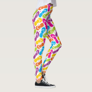 Legging A vida é melhor no teste padrão dos chinelos