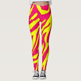 Legging A zebra maluco listra caneleiras cor-de-rosa &